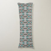 Coussins Longs Gris Taupe Aqua Turquoise Turquoise Blue Tribal Ar (Devant (Vertical))