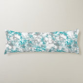 Coussins Longs gris turquoise et blanc abstrait (Devant)