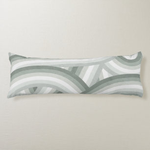 Coussins Longs Gris Vert Retro Arc-en-ciel Motif