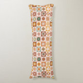 Coussins Longs Groovy Retro Floral Checked (Devant (Vertical))