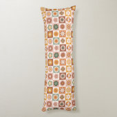 Coussins Longs Groovy Retro Floral Checked (Dos (Vertical))