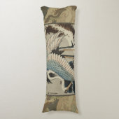 Coussins Longs Grues sur un pin couvert de neige Hokusai (Devant (Vertical))