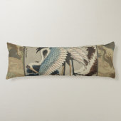 Coussins Longs Grues sur un pin couvert de neige Hokusai (Devant)