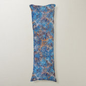 Coussins Longs Grunge Damask Cobalt Blue Rust Orange (Devant (Vertical))
