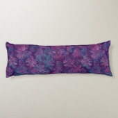 Coussins Longs Grunge Damassé Violet Pourpre Turquoise Rose Chaud (Dos)