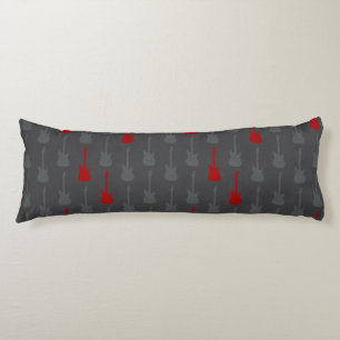 Coussins Longs Guitare électrique classique grunge gris à pois ro