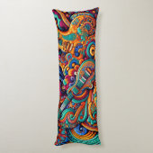 Coussins Longs Guitares en mandala style batik (Dos (Vertical))