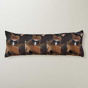 Coussins Longs Guitariste Chat Cool – Design Élégant Minimaliste