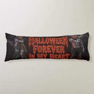 Coussins Longs Halloween à jamais dans mon cœur Gothique Citrouil
