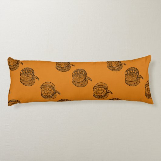 Coussins Longs Halloween boho Zentangle ® inspiré citrouille Auto (Dos)