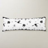 Coussins Longs Halloween Éffrayant noir et blanc (Devant)