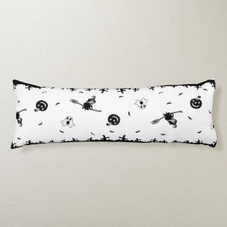 Coussins Longs Halloween Éffrayant noir et blanc