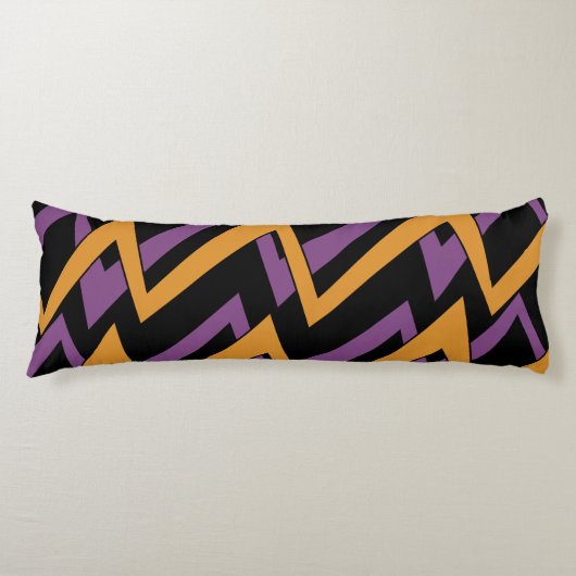 Coussins Longs Halloween Zig Zags Orange Violet (Devant)