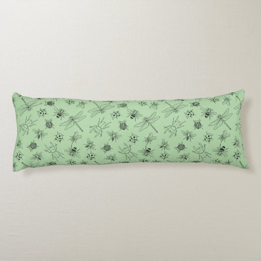 Coussins Longs Hand-Drawn Cartoon Insects Pattern  (Dos)