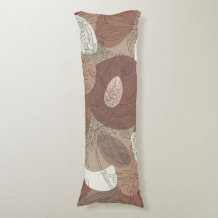 Coussins Longs Harmonie botanique Mocha Hibiscus