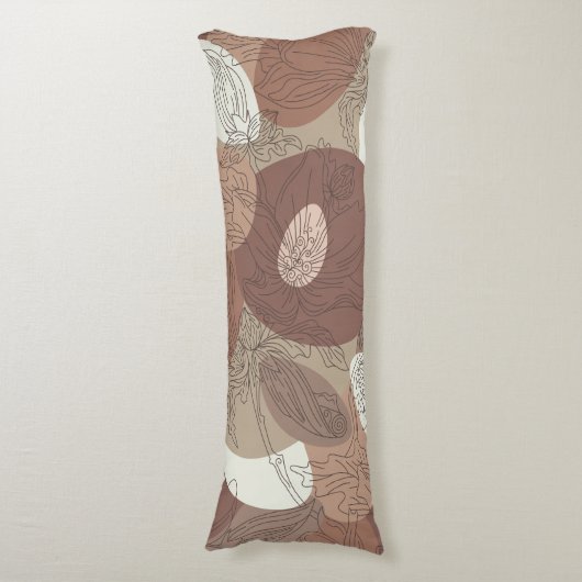 Coussins Longs Harmonie botanique Mocha Hibiscus (Devant (Vertical))