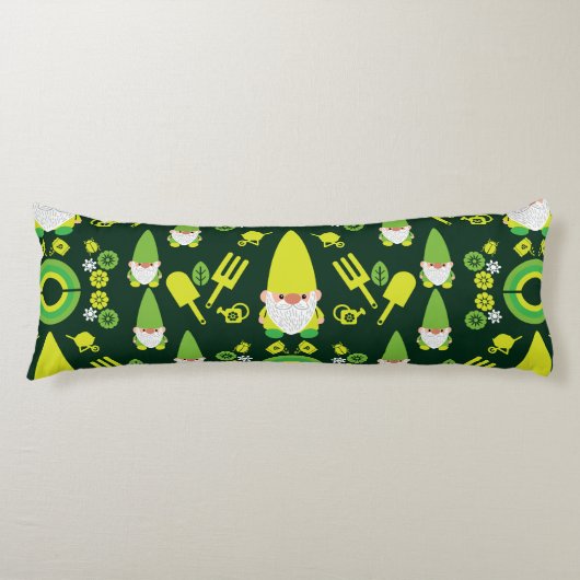 Coussins Longs Head Garden Gnome Gardener (Devant)
