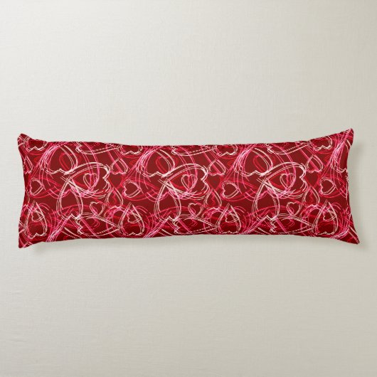 Coussins Longs Heart Scribbles Ruby Red (Dos)