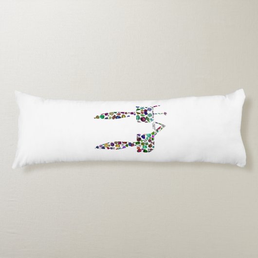 Coussins Longs Hebrew Letter 'CHET' made with Diamonds and Gems (Devant)