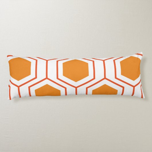 Coussins Longs Hexagon abstract geometrical pattern en orange et (Dos)