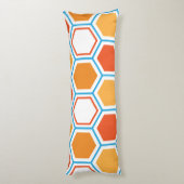 Coussins Longs hexagone en orange, bleu et blanc (Dos (Vertical))