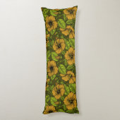 Coussins Longs hibiscus jaune (Dos (Vertical))