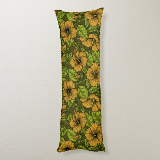 Coussins Longs hibiscus jaune (Dos (Vertical))