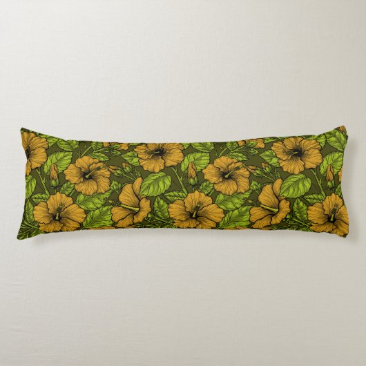 Coussins Longs hibiscus jaune (Devant)