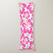 Coussins Longs Hibiscus rose esthétique répétition motif (Devant (Vertical))