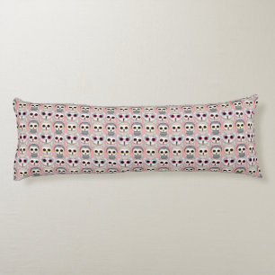 Coussins Longs Hiboux Bébés sur Fond Rose Pâle Motif