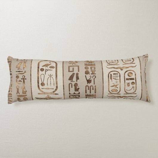 Coussins Longs Hiéroglyphes égyptiens Pastel Gold (Dos)