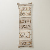 Coussins Longs Hiéroglyphes égyptiens Pastel Gold (Dos (Vertical))