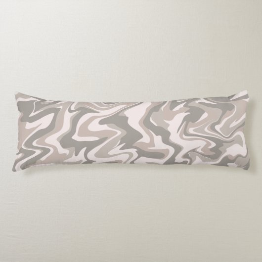 Coussins Longs Hippie les années 70 Gris Marbre Liquide Swirl Boh (Devant)