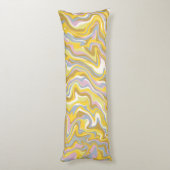 Coussins Longs Hippie les années 70 Marbre Vert Liquide Swirl Boh (Dos (Vertical))