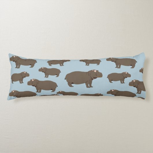 Coussins Longs Hippopotame Hippo Motif (Devant)