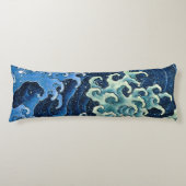 Coussins Longs Hokusai Vague féminine Océan Vintage (Devant)