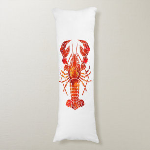 Coussins Longs Homard polygonal rouge