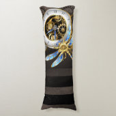 Coussins Longs Horloge à vapeur avec libellule mécanique (Devant (Vertical))