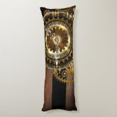Coussins Longs Horloge Steampunk avec des engrenages anciens (Dos (Vertical))