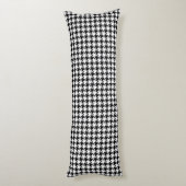 Coussins Longs Houndstooth noir et blanc par Shirley Taylor (Dos (Vertical))