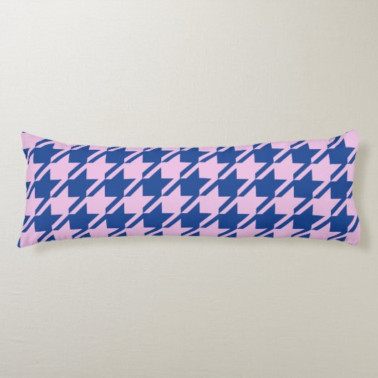 Coussins Longs Houndstooth rose+Blue Big Motif (Devant)