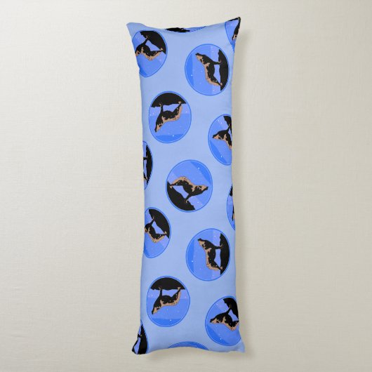 Coussins Longs Howling Wolf en hiver - Art faunique original (Dos (Vertical))