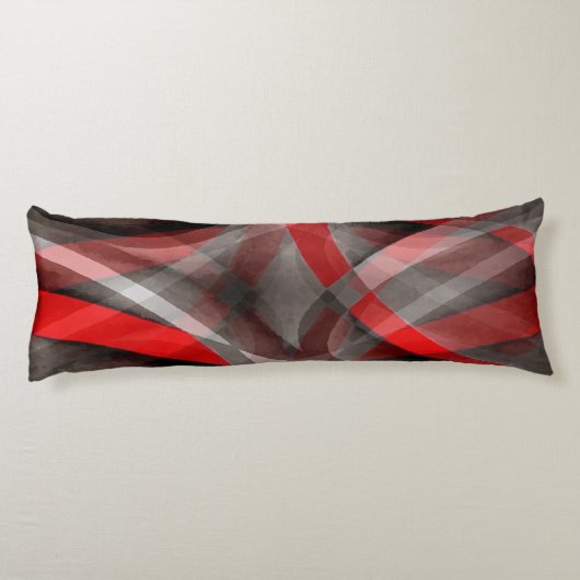 Coussins Longs Huit Rouge Blanc et Gris Courbes Superposées (Dos)