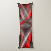Coussins Longs Huit Rouge Blanc et Gris Courbes Superposées (Dos (Vertical))