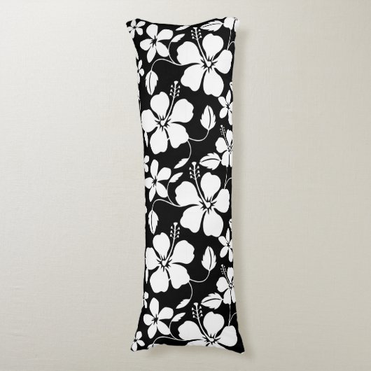 COUSSINS LONGS HULA HAWAIEN (HIBISCUS) NOIR (Devant (Vertical))