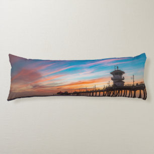 Coussins Longs Huntington Beach Pier au coucher du soleil