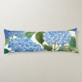 Coussins Longs Hydrangea Bleue Fleurie Aquarelle Côtière (Dos)
