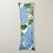Coussins Longs Hydrangea Bleue Fleurie Aquarelle Côtière (Devant (Vertical))