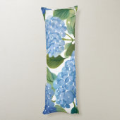 Coussins Longs Hydrangea Bleue Fleurie Aquarelle Côtière (Dos (Vertical))