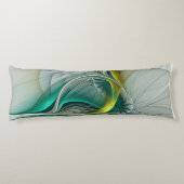 Coussins Longs Hypnotique Abstrait Golden Turquoise Turquoise Fra (Dos)
